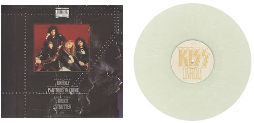 貴重KISS Unholy 1992年 12インチLPホワイトレコードUK限定盤 Kiss Unholy - White Vinyl UK 12